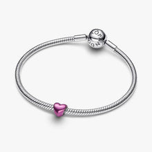 Cargar imagen en el visor de la galería, Mini Charm Cuore effetto metallico rosa
