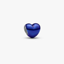 Load image into Gallery viewer, Mini Charm Cuore effetto metallico blu
