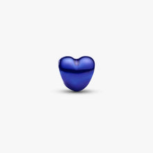 Load image into Gallery viewer, Mini Charm Cuore effetto metallico blu
