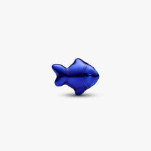 Load image into Gallery viewer, Mini Charm Pesce effetto metallico blu
