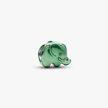 Load image into Gallery viewer, Mini Charm Elefante effetto metallico verde
