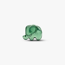 Load image into Gallery viewer, Mini Charm Elefante effetto metallico verde
