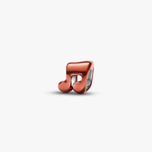 Load image into Gallery viewer, Mini Charm Nota Musicale effetto metallico arancione
