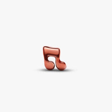 Load image into Gallery viewer, Mini Charm Nota Musicale effetto metallico arancione
