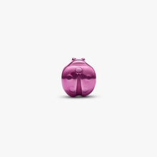 Load image into Gallery viewer, Mini Charm Coccinella effetto metallico rosa
