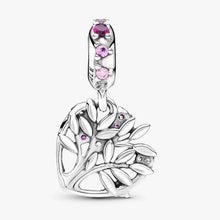 Load image into Gallery viewer, Charm pendente a cuore rosa Albero della famiglia
