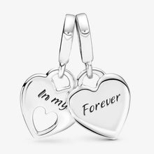 Cargar imagen en el visor de la galería, Charm pendente con doppio cuore
