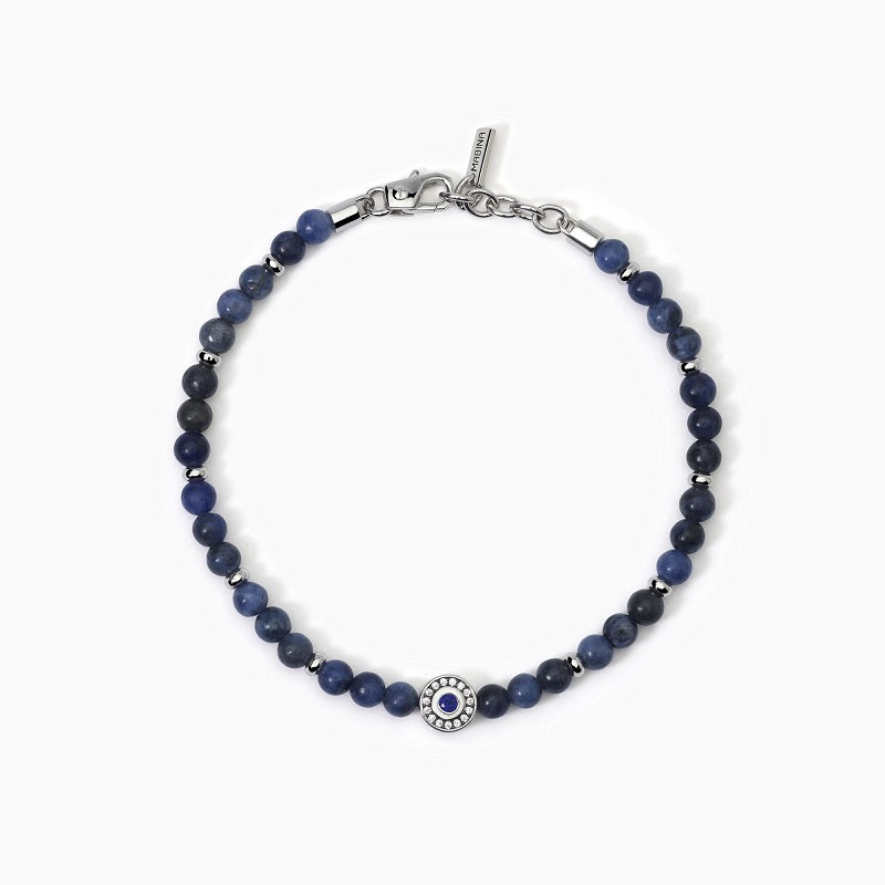 Pulsera de hombre de plata con sodalita BENIAMINO Mabina 533806