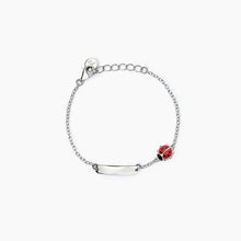 Carica l&#39;immagine nel visualizzatore di Gallery, Bracciale bimba personalizzabile in argento con coccinella LADYBUG Mabina 533785
