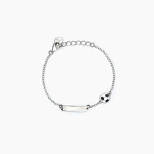 Carica l&#39;immagine nel visualizzatore di Gallery, Bracciale bimbo personalizzabile in argento con pallone FOOTBALL Mabina 533791
