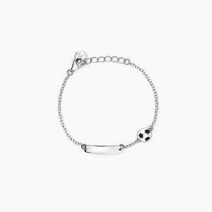Bracciale bimbo personalizzabile in argento con pallone FOOTBALL Mabina 533791