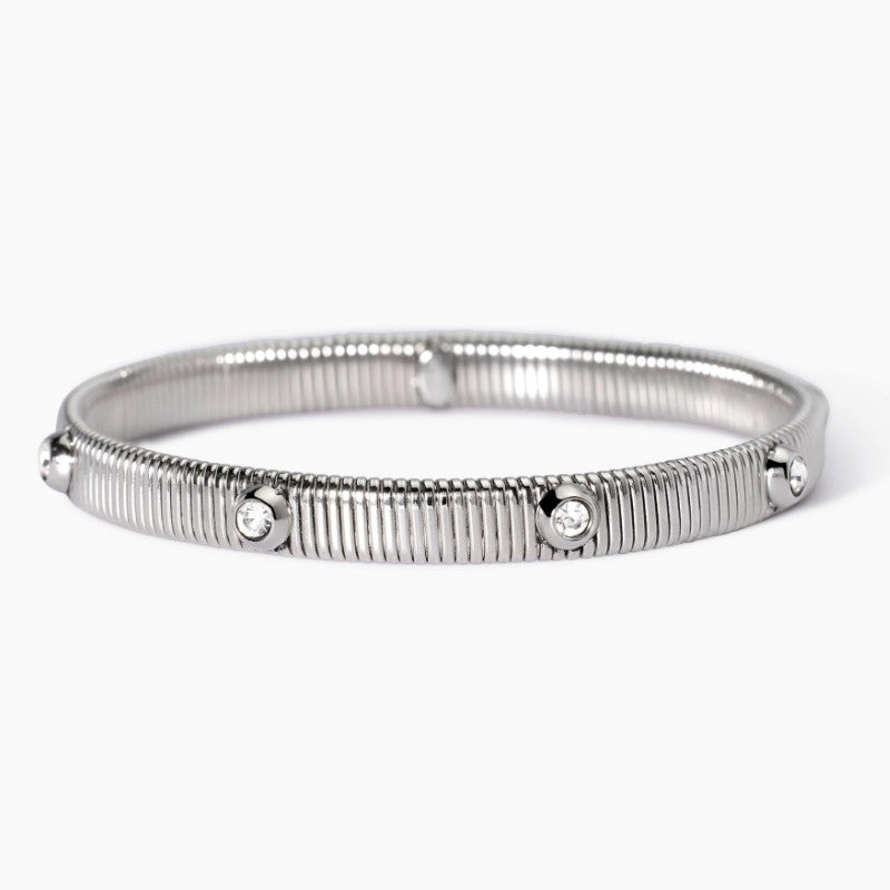 Bracciale da donna in acciaio tubogas con cristalli bianchi Kidult 831004