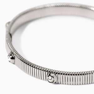 Bracciale da donna in acciaio tubogas con cristalli bianchi Kidult 831004