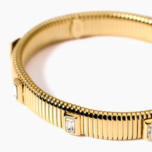 Load image into Gallery viewer, Bracciale da donna in acciaio tubogas dorato con zirconi Kidult 831005
