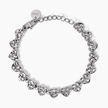 Cargar imagen en el visor de la galería, Bracciale da donna con cuori effetto martellato Kidult 831008
