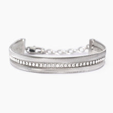 Carica l&#39;immagine nel visualizzatore di Gallery, Bracciale da donna in acciaio con doppia catena e tennis Kidult 831012
