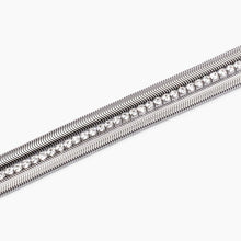 Carica l&#39;immagine nel visualizzatore di Gallery, Bracciale da donna in acciaio con doppia catena e tennis Kidult 831012
