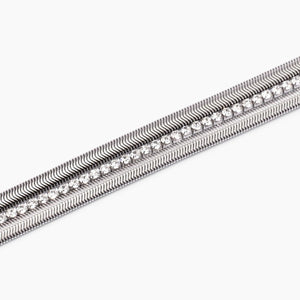 Bracciale da donna in acciaio con doppia catena e tennis Kidult 831012