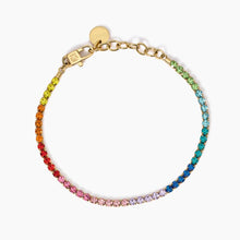 Carica l&#39;immagine nel visualizzatore di Gallery, Bracciale da donna in acciaio tennis dorato multicolor 831015
