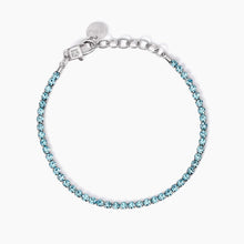 Carica l&#39;immagine nel visualizzatore di Gallery, Bracciale da donna in acciaio tennis con cristalli azzurri Kidult 831016

