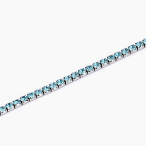 Bracciale da donna in acciaio tennis con cristalli azzurri Kidult 831016