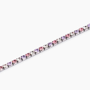 Bracciale da donna in acciaio tennis cristalli bianchi e rosa 831018