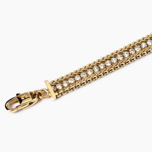 Carica l&#39;immagine nel visualizzatore di Gallery, Bracciale da donna in acciaio dorato con due catene e tennis Kidult 831026
