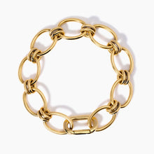 Carica l&#39;immagine nel visualizzatore di Gallery, Bracciale da donna in acciaio dorato con maglie larghe Kidult 831032
