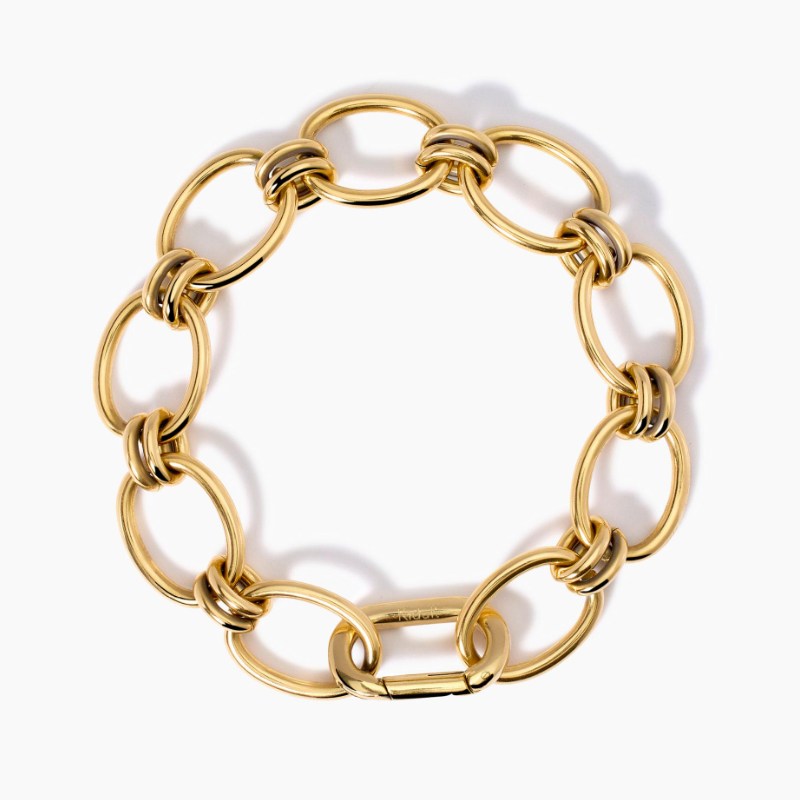 Bracciale da donna in acciaio dorato con maglie larghe Kidult 831032