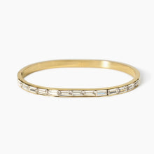 Cargar imagen en el visor de la galería, Bracciale da donna rigido in acciaio dorato e zirconi Kidult 831038
