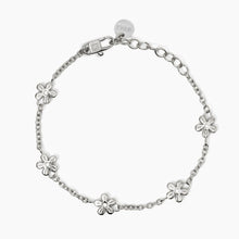 Carica l&#39;immagine nel visualizzatore di Gallery, Bracciale da donna in acciaio con catena rolò e fiori Kidult 831051
