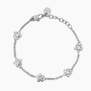 Bracciale da donna in acciaio con catena rolò e fiori Kidult 831051