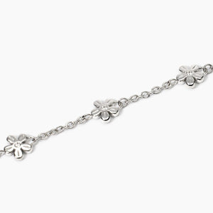 Bracciale da donna in acciaio con catena rolò e fiori Kidult 831051