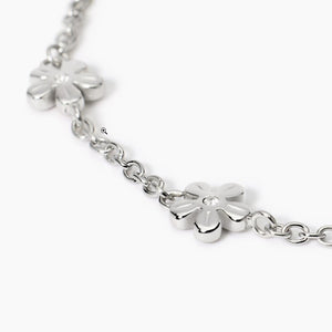Bracciale da donna in acciaio con catena rolò e fiori Kidult 831051