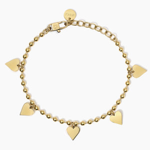 Bracciale da donna in acciaio dorato con ciondoli cuore Kidult 831056
