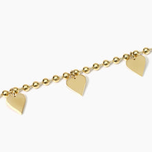 Carica l&#39;immagine nel visualizzatore di Gallery, Bracciale da donna in acciaio dorato con ciondoli cuore Kidult 831056
