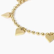 Carica l&#39;immagine nel visualizzatore di Gallery, Bracciale da donna in acciaio dorato con ciondoli cuore Kidult 831056
