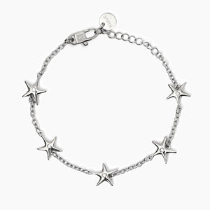 Bracciale da donna in acciaio con catena rolò e stelle Kidult 831057