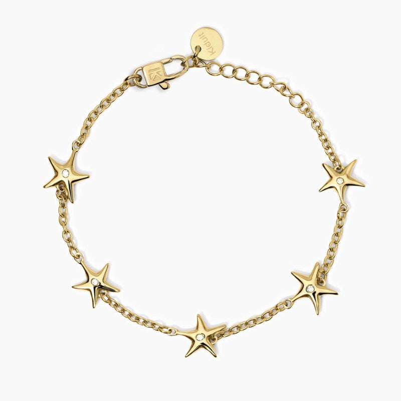 Bracciale da donna in acciaio dorato con ciondoli stella marina Kidult 831058