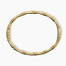 Carica l&#39;immagine nel visualizzatore di Gallery, Bracciale da donna rigido effetto bambù in acciaio dorato Kidult 831060
