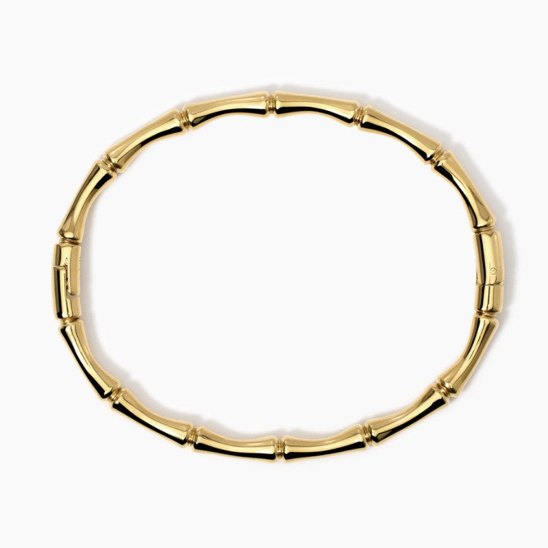 Bracciale da donna rigido effetto bambù in acciaio dorato Kidult 831060