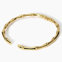 Carica l&#39;immagine nel visualizzatore di Gallery, Bracciale da donna rigido effetto bambù in acciaio dorato Kidult 831060
