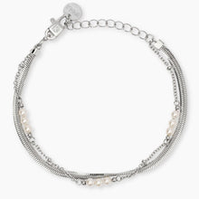 Carica l&#39;immagine nel visualizzatore di Gallery, Bracciale da donna in acciaio con catene e perle conchiglia Style 32 Kidult 831063
