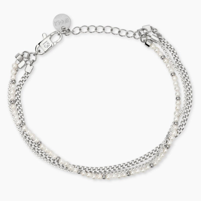 Bracciale da donna in acciaio con catene e perle conchiglia Style 32 Kidult 831064
