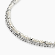 Carica l&#39;immagine nel visualizzatore di Gallery, Bracciale da donna in acciaio con catene e perle conchiglia Style 32 Kidult 831064
