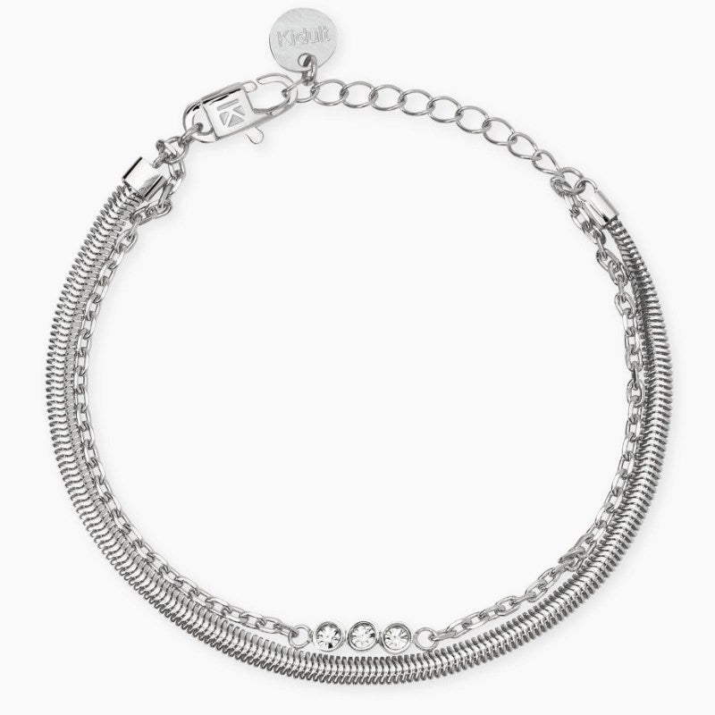 Bracciale da donna in acciaio con catene e cristalli Style 36 Kidult 831066
