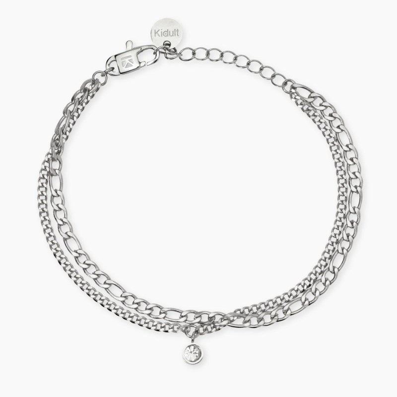Bracciale da donna in acciaio con catene e ciondolo Style 31 Kidult 831067