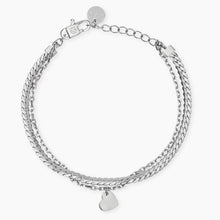 Carica l&#39;immagine nel visualizzatore di Gallery, Bracciale da donna in acciaio con catene e ciondolo cuore Style 38 Kidult 831069
