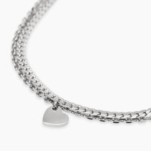 Carica l&#39;immagine nel visualizzatore di Gallery, Bracciale da donna in acciaio con catene e ciondolo cuore Style 38 Kidult 831069
