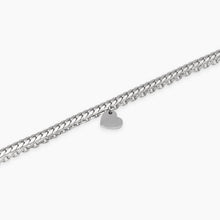 Carica l&#39;immagine nel visualizzatore di Gallery, Bracciale da donna in acciaio con catene e ciondolo cuore Style 38 Kidult 831069
